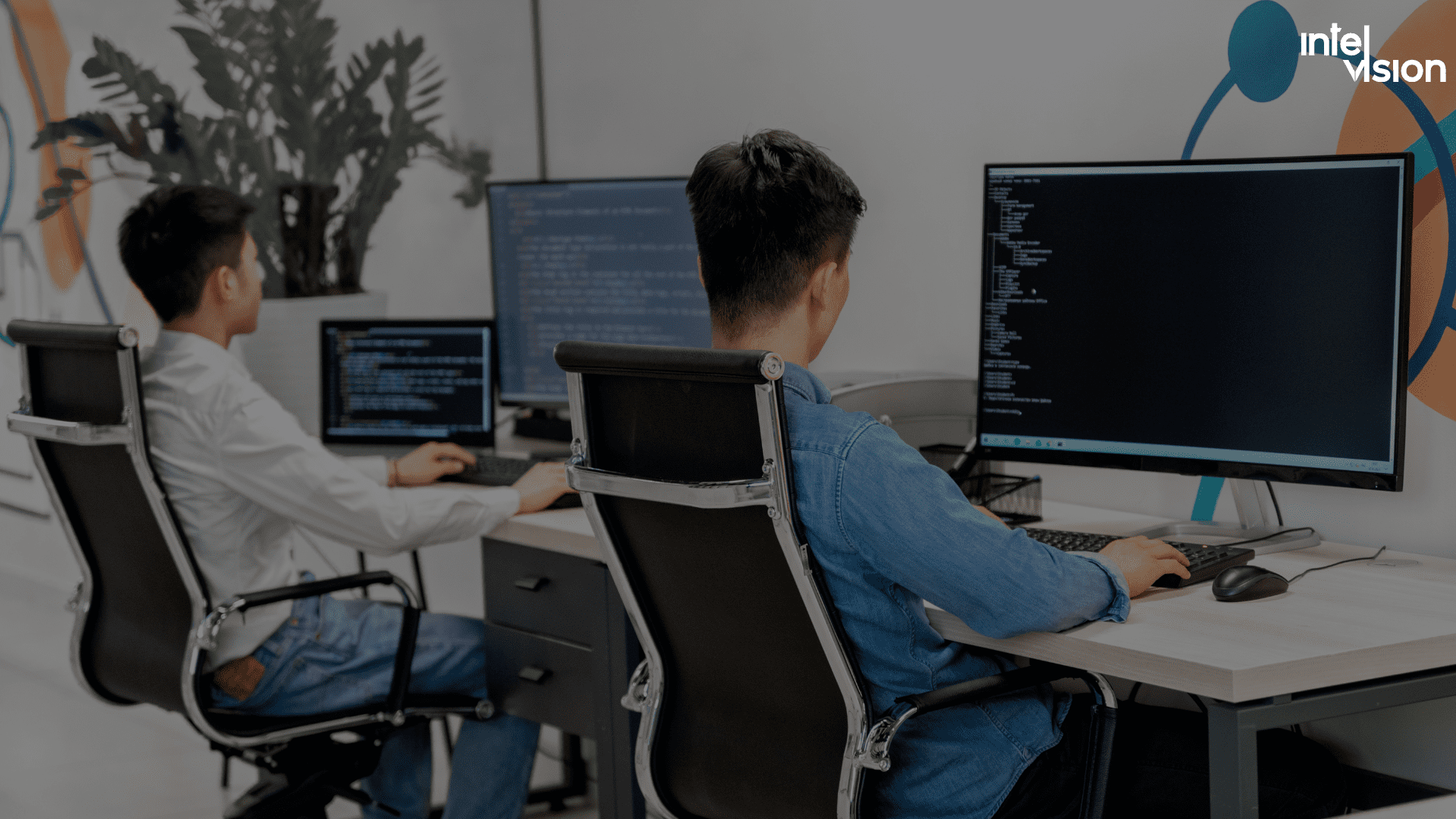 Intelvision engineers working on a .NET desktop application